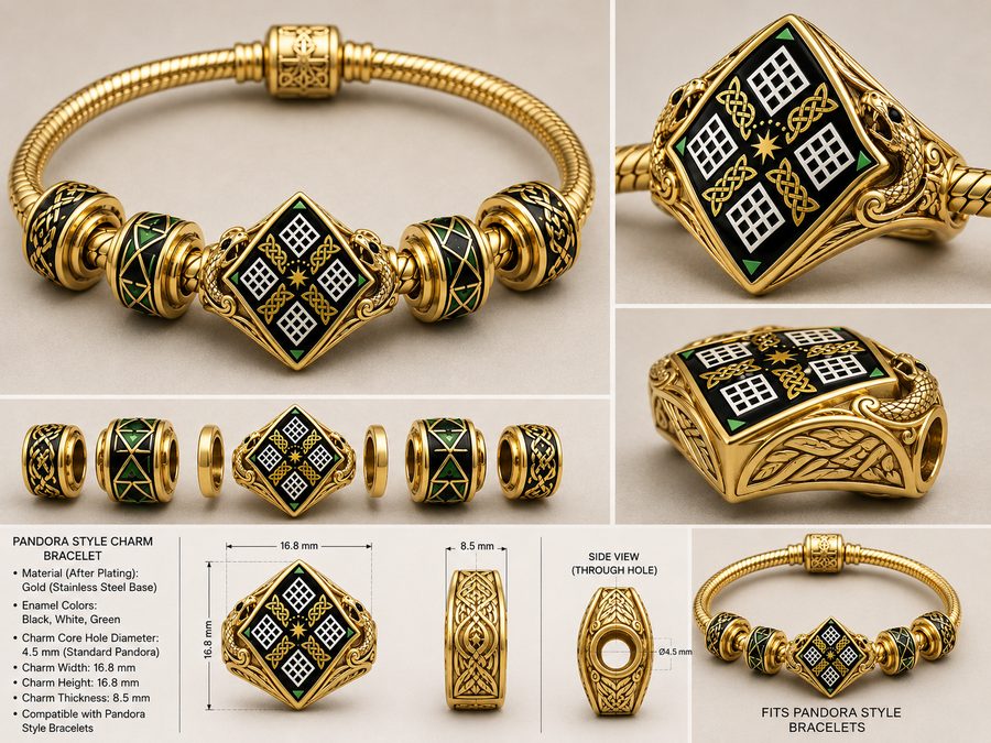 Chief bracelet — gold with green, design sheet